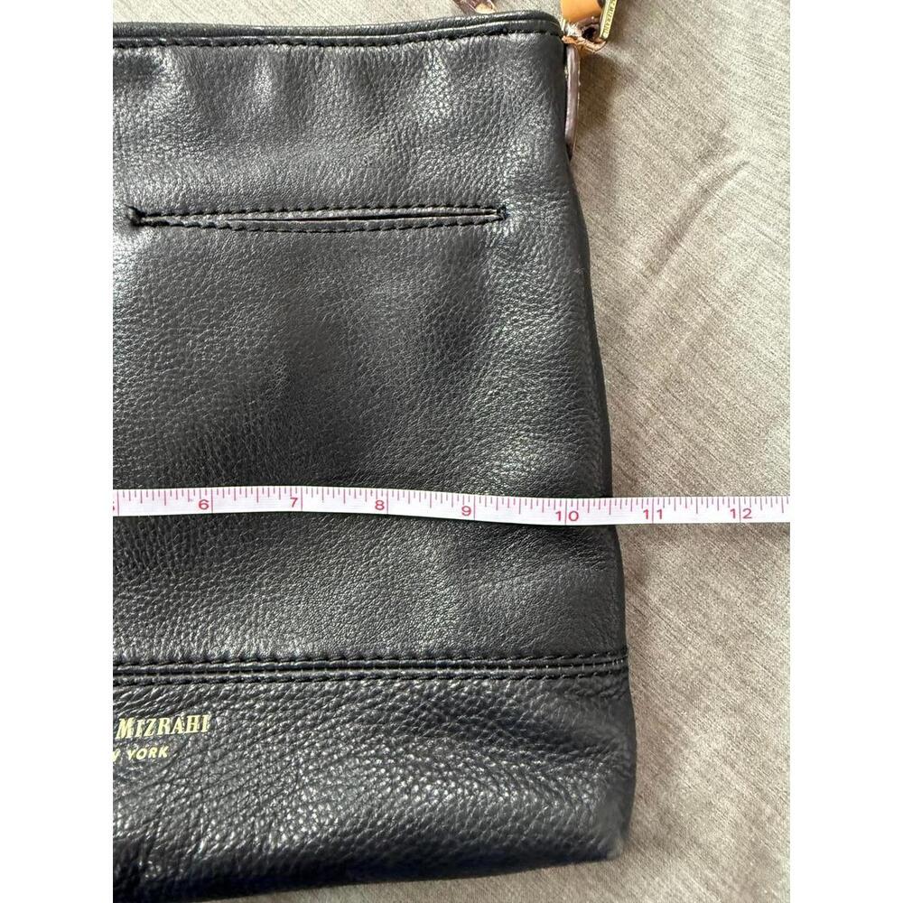 Isaac Mizrahi Black & Brown Leather Crossbody Bag Adjustable Strap - Picture 8 of 9